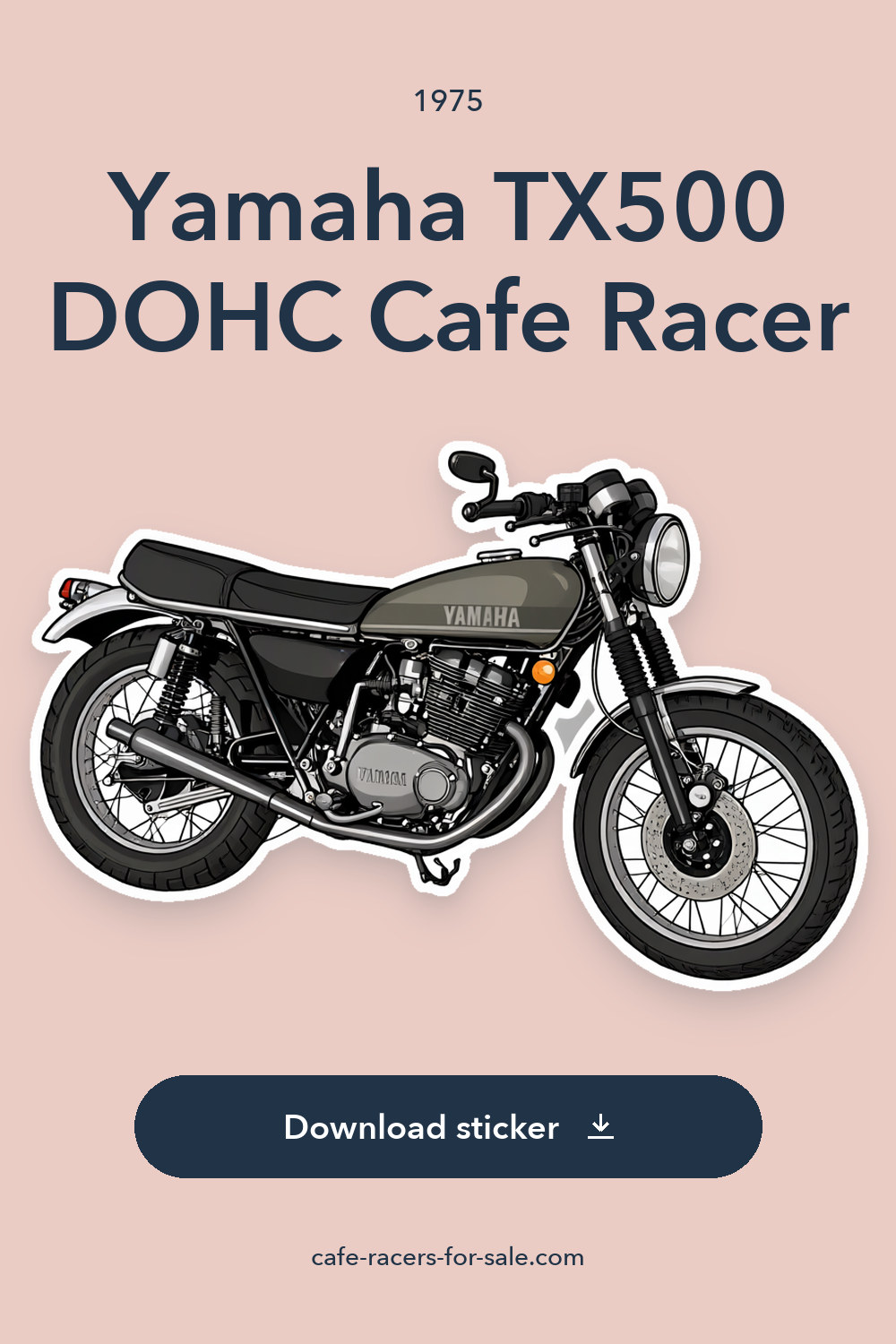 1975 Yamaha TX500 DOHC Cafe Racer sticker preview