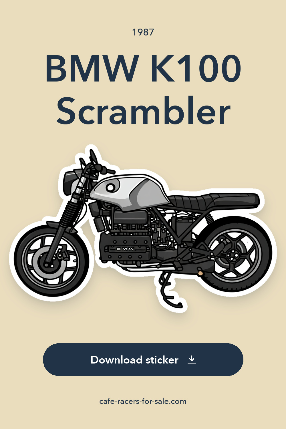 1987 BMW K100 Scrambler sticker preview