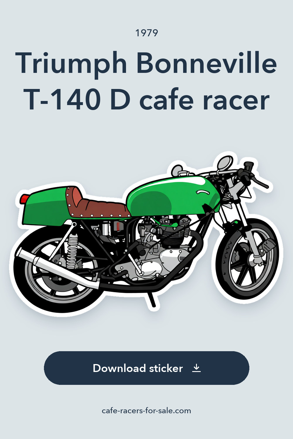 1979 Triumph Bonneville T-140 D cafe racer sticker preview